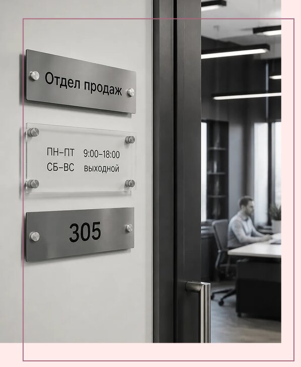 Офисные таблички на дверь в Североуральске по цене от 5047 р. | Аванза-Сву